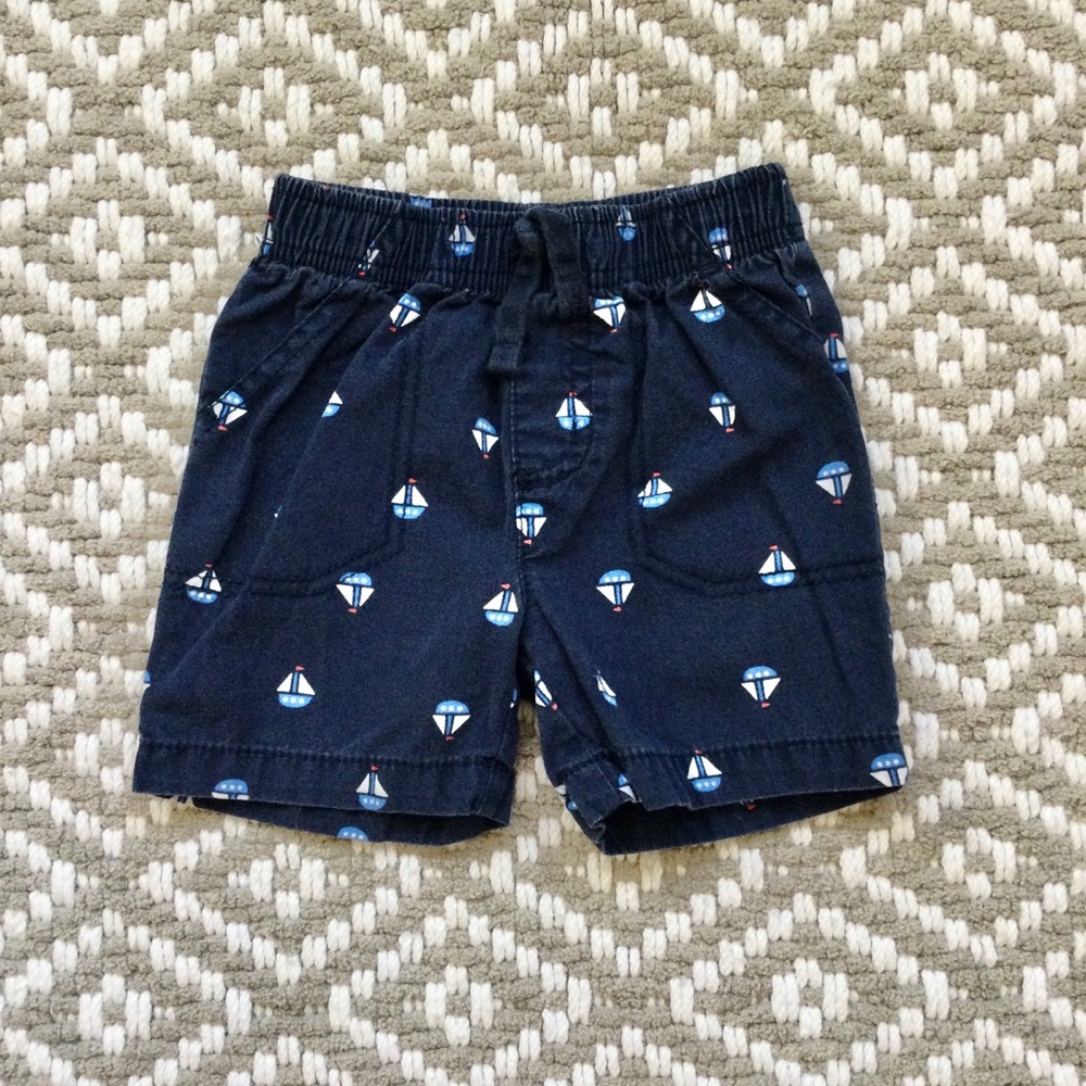Navy Blue Sailboat Shorts